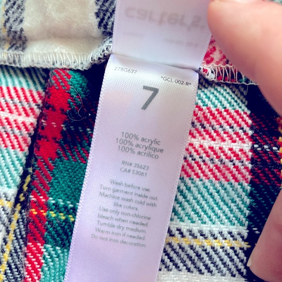 Carters Girls Tartan Plaid Pleated Skirt, back to school, fall, holiday, size 7 - Picture 4 of 5